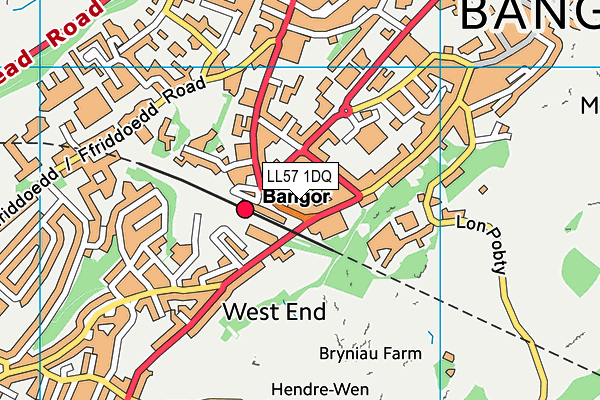 LL57 1DQ map - OS VectorMap District (Ordnance Survey) LL57 1DQ map - OS VectorMap District (Ordnance Survey)