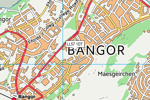 LL57 1DT map - OS VectorMap District (Ordnance Survey) LL57 1DT map - OS VectorMap District (Ordnance Survey)