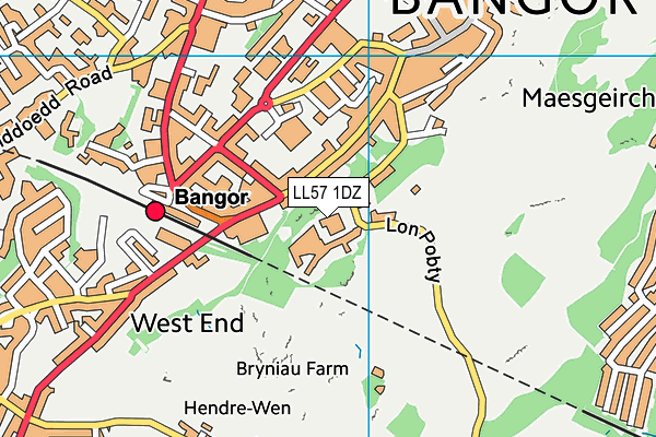 LL57 1DZ map - OS VectorMap District (Ordnance Survey) LL57 1DZ map - OS VectorMap District (Ordnance Survey)