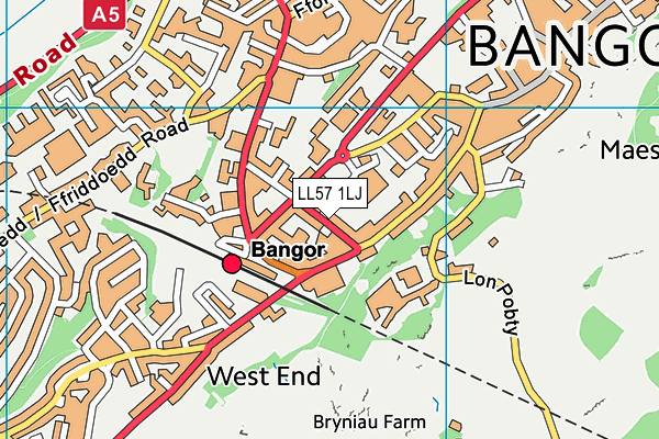 LL57 1LJ map - OS VectorMap District (Ordnance Survey) LL57 1LJ map - OS VectorMap District (Ordnance Survey)