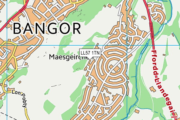 LL57 1TN map - OS VectorMap District (Ordnance Survey) LL57 1TN map - OS VectorMap District (Ordnance Survey)