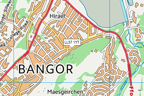 LL57 1YT map - OS VectorMap District (Ordnance Survey) LL57 1YT map - OS VectorMap District (Ordnance Survey)