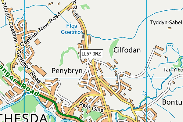 LL57 3RZ map - OS VectorMap District (Ordnance Survey)