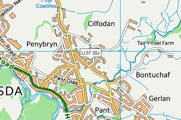 LL57 3SJ map - OS VectorMap District (Ordnance Survey) LL57 3SJ map - OS VectorMap District (Ordnance Survey)