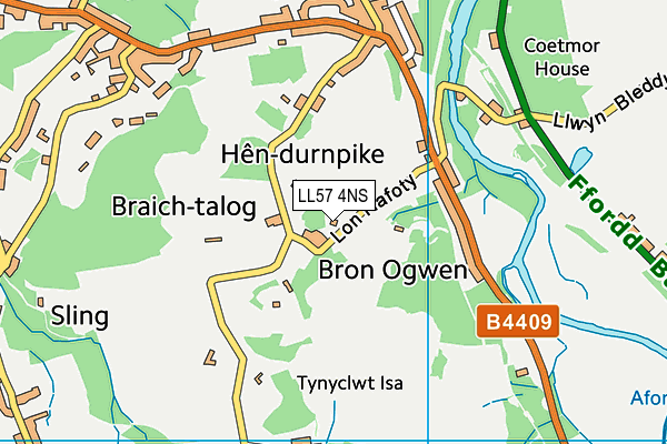 LL57 4NS map - OS VectorMap District (Ordnance Survey) LL57 4NS map - OS VectorMap District (Ordnance Survey)