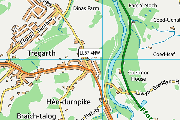 LL57 4NW map - OS VectorMap District (Ordnance Survey) LL57 4NW map - OS VectorMap District (Ordnance Survey)