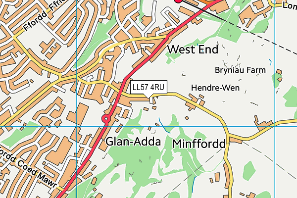 LL57 4RU map - OS VectorMap District (Ordnance Survey) LL57 4RU map - OS VectorMap District (Ordnance Survey)