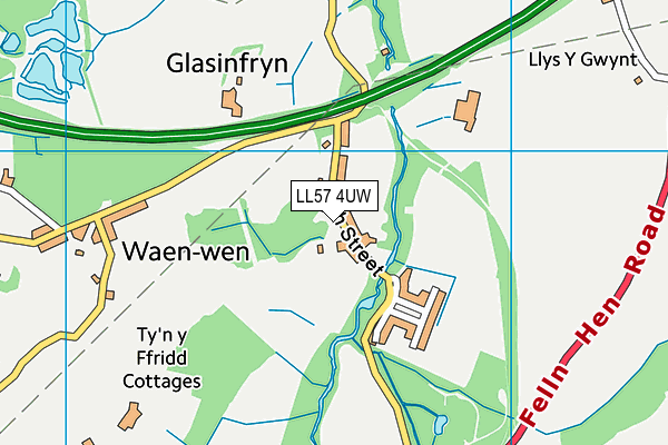 LL57 4UW map - OS VectorMap District (Ordnance Survey) LL57 4UW map - OS VectorMap District (Ordnance Survey)