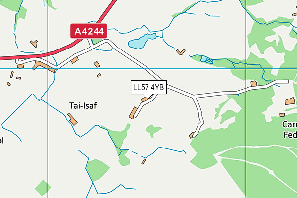 LL57 4YB map - OS VectorMap District (Ordnance Survey) LL57 4YB map - OS VectorMap District (Ordnance Survey)