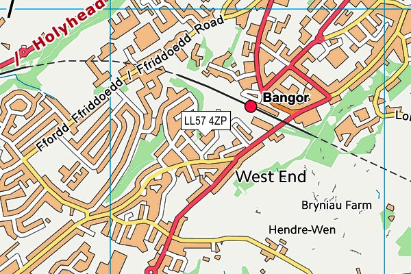 LL57 4ZP map - OS VectorMap District (Ordnance Survey) LL57 4ZP map - OS VectorMap District (Ordnance Survey)