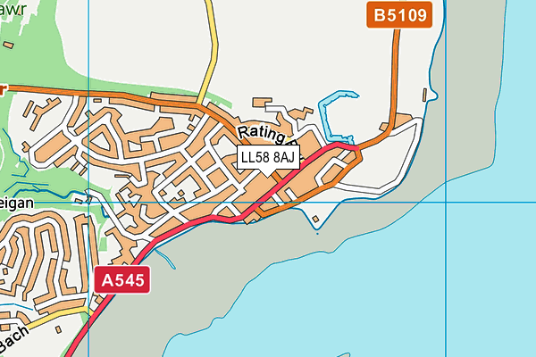 LL58 8AJ map - OS VectorMap District (Ordnance Survey) LL58 8AJ map - OS VectorMap District (Ordnance Survey)