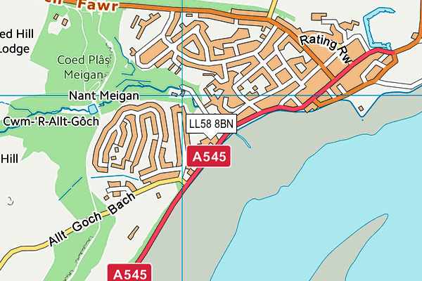 LL58 8BN map - OS VectorMap District (Ordnance Survey) LL58 8BN map - OS VectorMap District (Ordnance Survey)