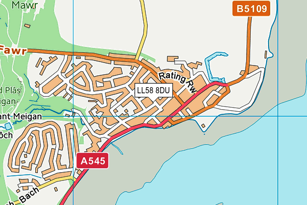LL58 8DU map - OS VectorMap District (Ordnance Survey) LL58 8DU map - OS VectorMap District (Ordnance Survey)