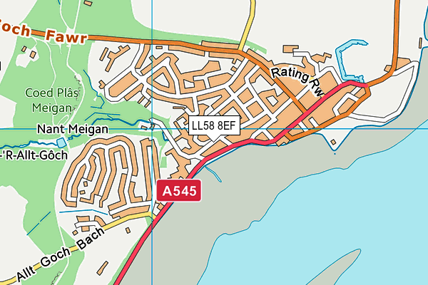 LL58 8EF map - OS VectorMap District (Ordnance Survey) LL58 8EF map - OS VectorMap District (Ordnance Survey)
