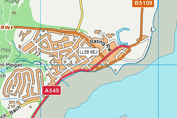 LL58 8EJ map - OS VectorMap District (Ordnance Survey) LL58 8EJ map - OS VectorMap District (Ordnance Survey)