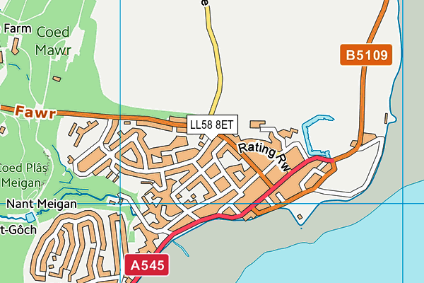 LL58 8ET map - OS VectorMap District (Ordnance Survey) LL58 8ET map - OS VectorMap District (Ordnance Survey)