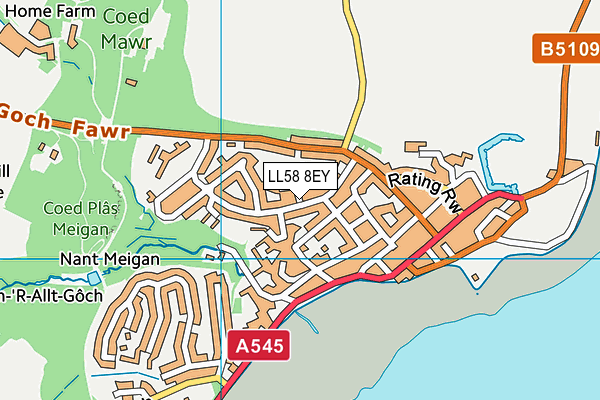 LL58 8EY map - OS VectorMap District (Ordnance Survey) LL58 8EY map - OS VectorMap District (Ordnance Survey)
