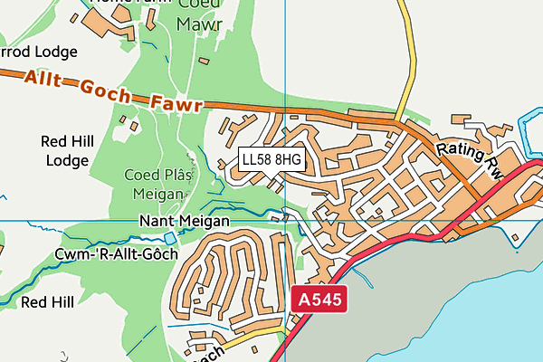 LL58 8HG map - OS VectorMap District (Ordnance Survey) LL58 8HG map - OS VectorMap District (Ordnance Survey)