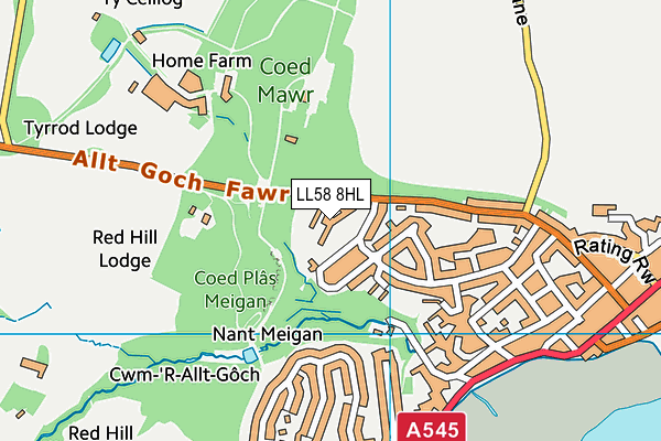 LL58 8HL map - OS VectorMap District (Ordnance Survey)