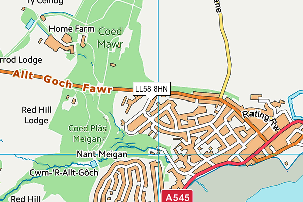 LL58 8HN map - OS VectorMap District (Ordnance Survey) LL58 8HN map - OS VectorMap District (Ordnance Survey)