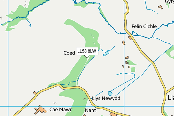 LL58 8LW map - OS VectorMap District (Ordnance Survey) LL58 8LW map - OS VectorMap District (Ordnance Survey)