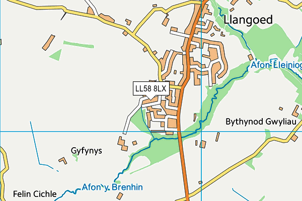 LL58 8LX map - OS VectorMap District (Ordnance Survey) LL58 8LX map - OS VectorMap District (Ordnance Survey)