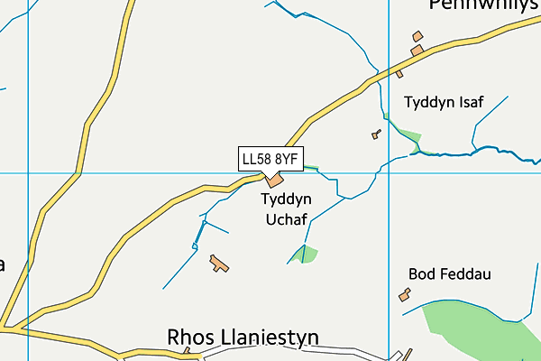 LL58 8YF map - OS VectorMap District (Ordnance Survey) LL58 8YF map - OS VectorMap District (Ordnance Survey)