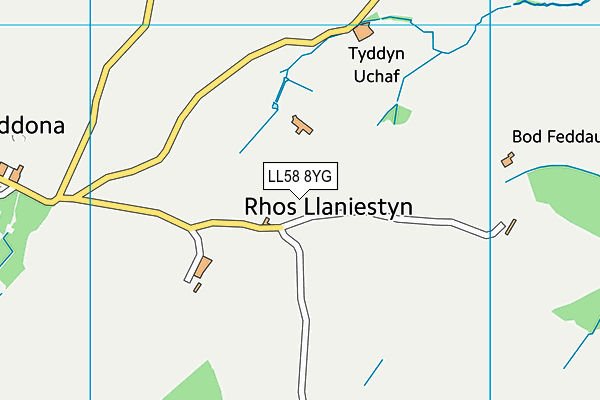 LL58 8YG map - OS VectorMap District (Ordnance Survey) LL58 8YG map - OS VectorMap District (Ordnance Survey)