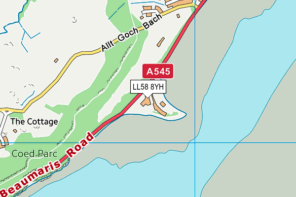 LL58 8YH map - OS VectorMap District (Ordnance Survey) LL58 8YH map - OS VectorMap District (Ordnance Survey)