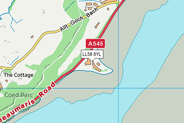 LL58 8YL map - OS VectorMap District (Ordnance Survey) LL58 8YL map - OS VectorMap District (Ordnance Survey)
