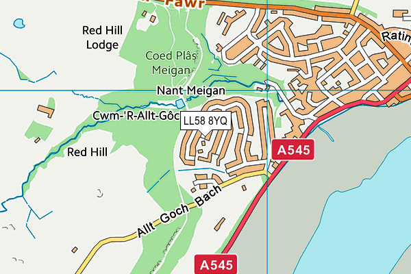 LL58 8YQ map - OS VectorMap District (Ordnance Survey) LL58 8YQ map - OS VectorMap District (Ordnance Survey)