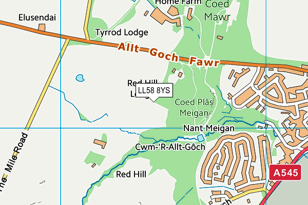 LL58 8YS map - OS VectorMap District (Ordnance Survey) LL58 8YS map - OS VectorMap District (Ordnance Survey)