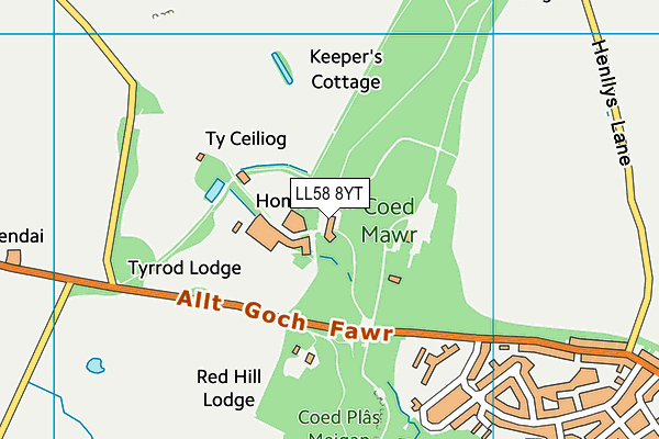 LL58 8YT map - OS VectorMap District (Ordnance Survey) LL58 8YT map - OS VectorMap District (Ordnance Survey)