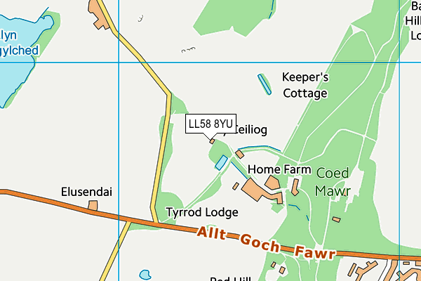 LL58 8YU map - OS VectorMap District (Ordnance Survey) LL58 8YU map - OS VectorMap District (Ordnance Survey)