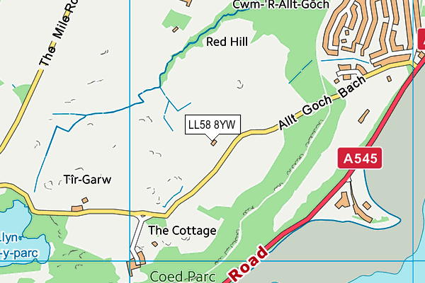 LL58 8YW map - OS VectorMap District (Ordnance Survey) LL58 8YW map - OS VectorMap District (Ordnance Survey)