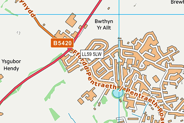 LL59 5LW map - OS VectorMap District (Ordnance Survey) LL59 5LW map - OS VectorMap District (Ordnance Survey)