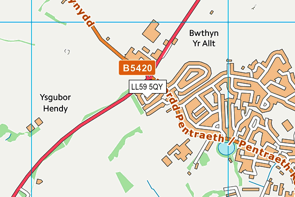 LL59 5QY map - OS VectorMap District (Ordnance Survey) LL59 5QY map - OS VectorMap District (Ordnance Survey)