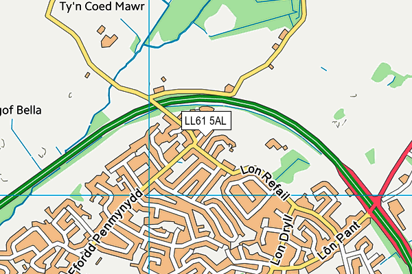 LL61 5AL map - OS VectorMap District (Ordnance Survey) LL61 5AL map - OS VectorMap District (Ordnance Survey)