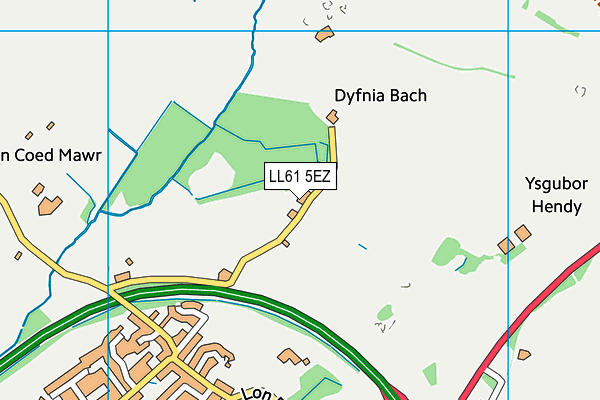 LL61 5EZ map - OS VectorMap District (Ordnance Survey) LL61 5EZ map - OS VectorMap District (Ordnance Survey)