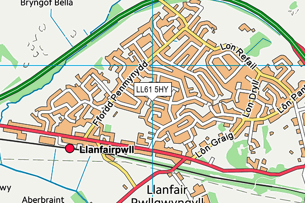 LL61 5HY map - OS VectorMap District (Ordnance Survey) LL61 5HY map - OS VectorMap District (Ordnance Survey)