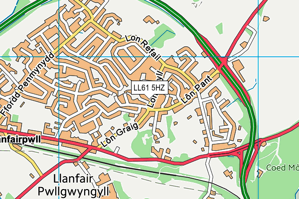 LL61 5HZ map - OS VectorMap District (Ordnance Survey) LL61 5HZ map - OS VectorMap District (Ordnance Survey)