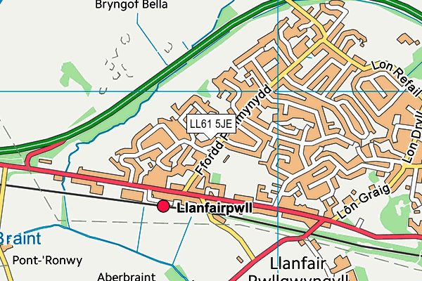 LL61 5JE map - OS VectorMap District (Ordnance Survey) LL61 5JE map - OS VectorMap District (Ordnance Survey)