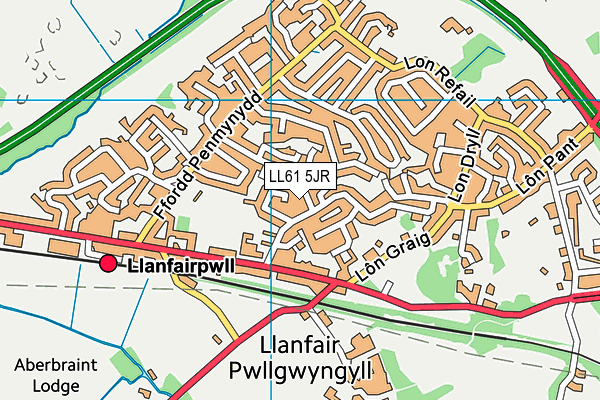 LL61 5JR map - OS VectorMap District (Ordnance Survey) LL61 5JR map - OS VectorMap District (Ordnance Survey)