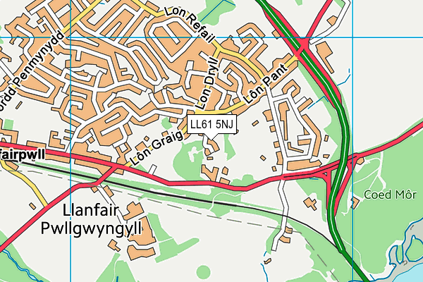 LL61 5NJ map - OS VectorMap District (Ordnance Survey) LL61 5NJ map - OS VectorMap District (Ordnance Survey)