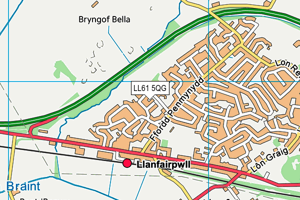 LL61 5QG map - OS VectorMap District (Ordnance Survey) LL61 5QG map - OS VectorMap District (Ordnance Survey)