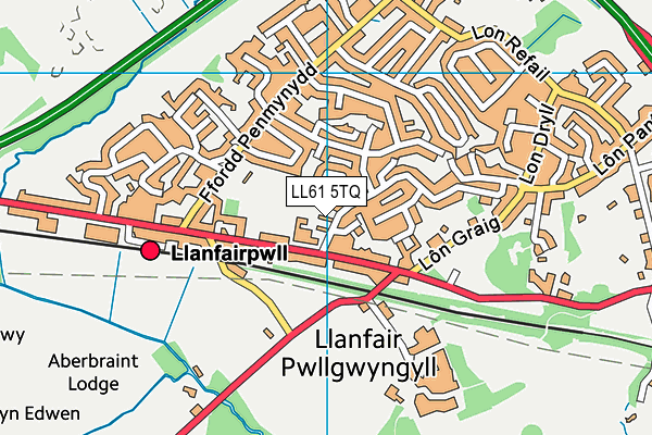 LL61 5TQ map - OS VectorMap District (Ordnance Survey) LL61 5TQ map - OS VectorMap District (Ordnance Survey)