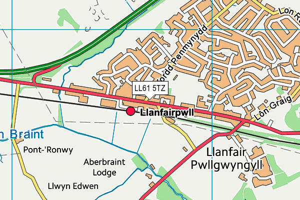 LL61 5TZ map - OS VectorMap District (Ordnance Survey) LL61 5TZ map - OS VectorMap District (Ordnance Survey)