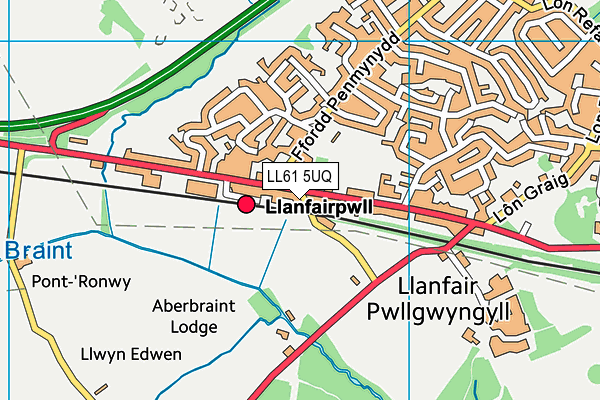 LL61 5UQ map - OS VectorMap District (Ordnance Survey) LL61 5UQ map - OS VectorMap District (Ordnance Survey)