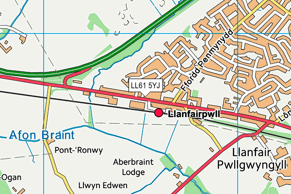 LL61 5YJ map - OS VectorMap District (Ordnance Survey) LL61 5YJ map - OS VectorMap District (Ordnance Survey)