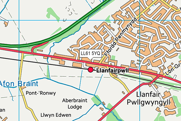 LL61 5YQ map - OS VectorMap District (Ordnance Survey) LL61 5YQ map - OS VectorMap District (Ordnance Survey)